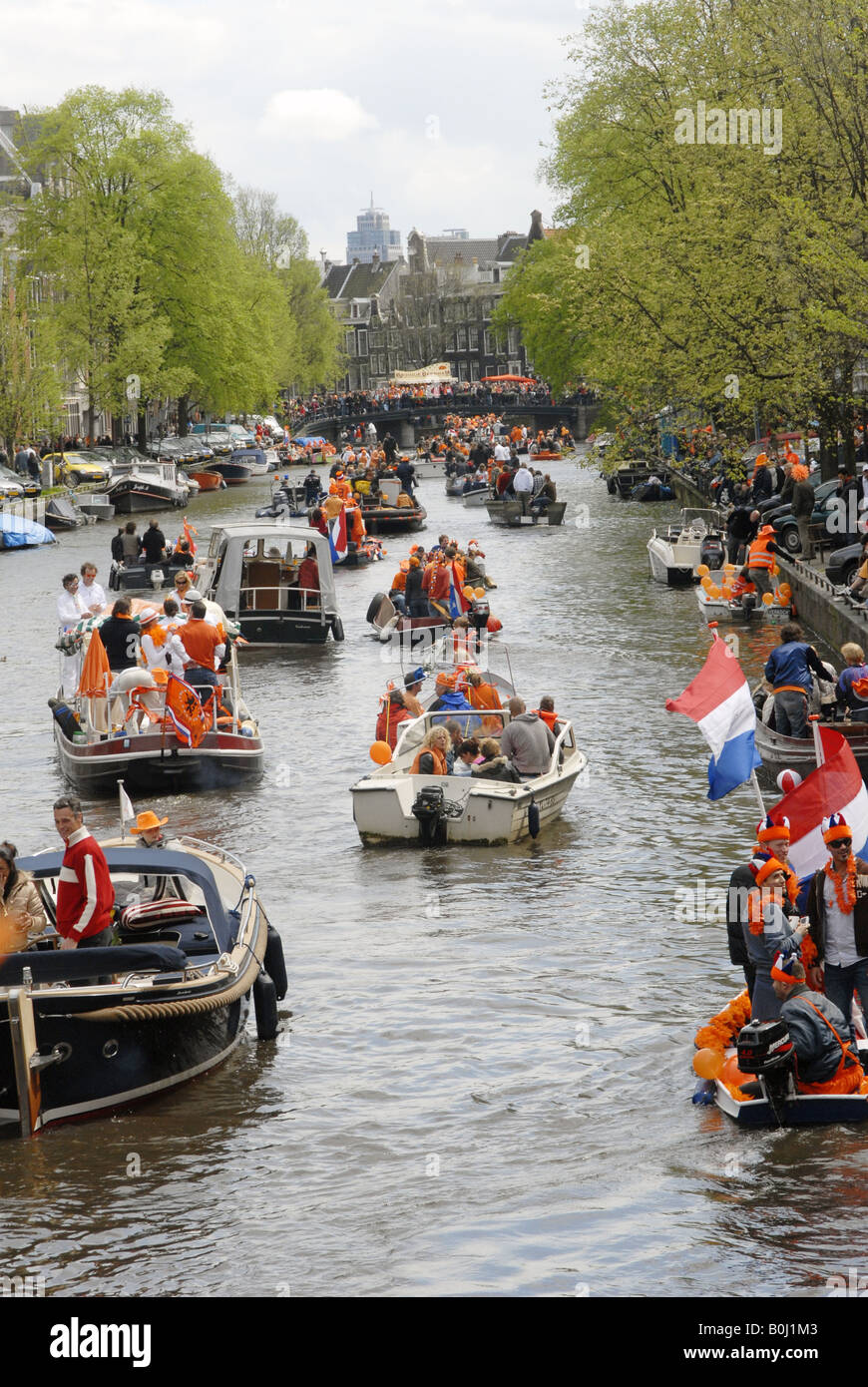 Queens Day 2008 celebration Amsterdam Holland Stock Photo