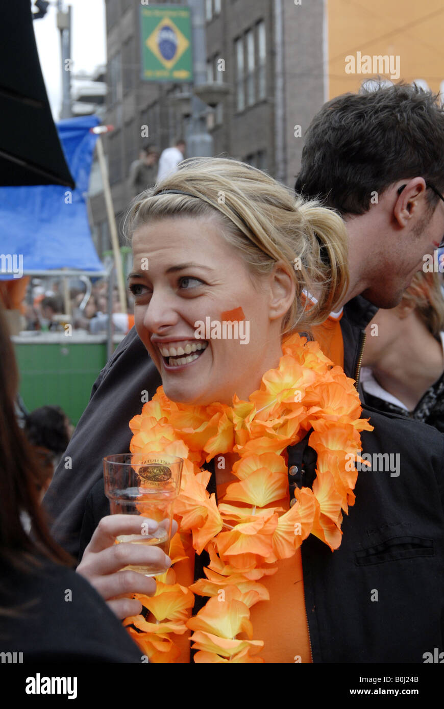 Queens Day 2008 celebration Amsterdam Holland Stock Photo