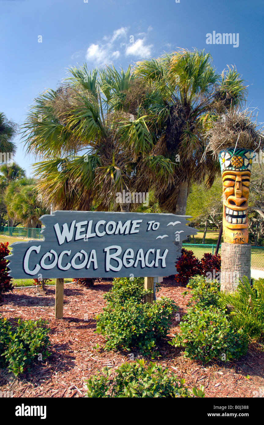 Cocoa Beach Welcome sign Cocoa Beach Florida USA Stock Photo - Alamy