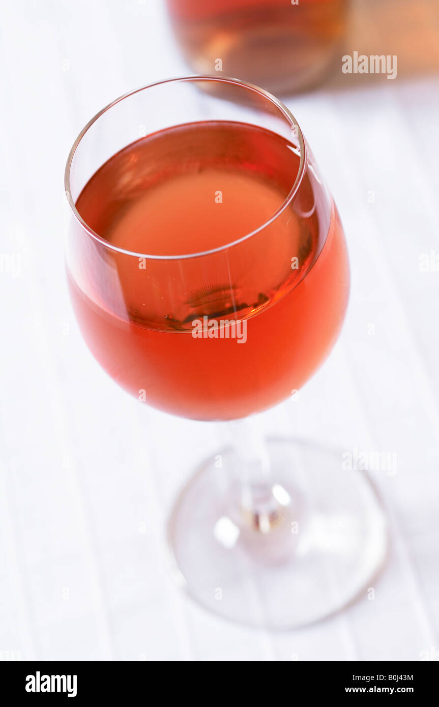 Glass of chilled rose wine Stock Photo Alamy