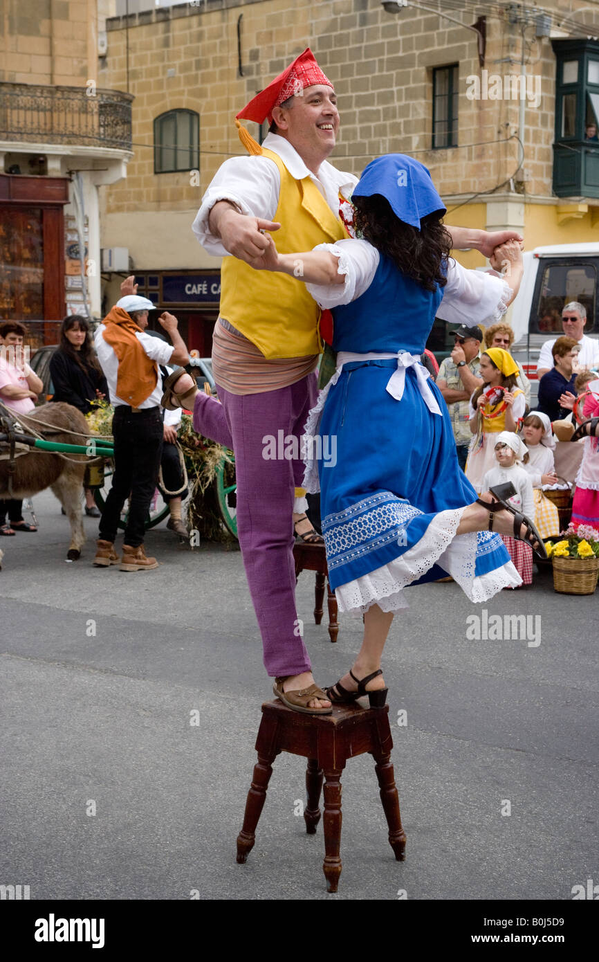 Traditional Folk Dancers Victoria Gozo Malta Stock Photo Alamy