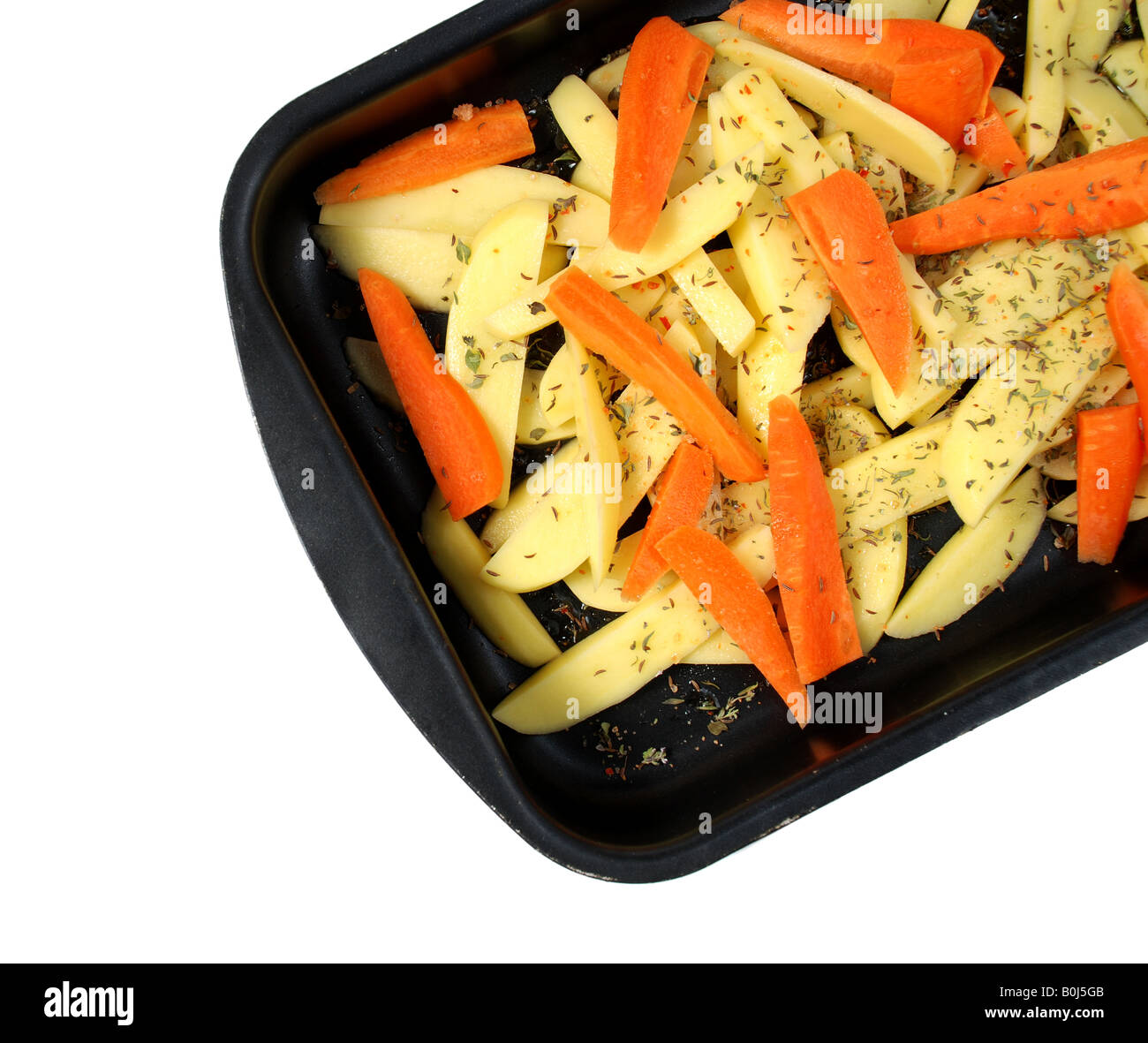 potato and carrots ready for the oven Stock Photo Alamy