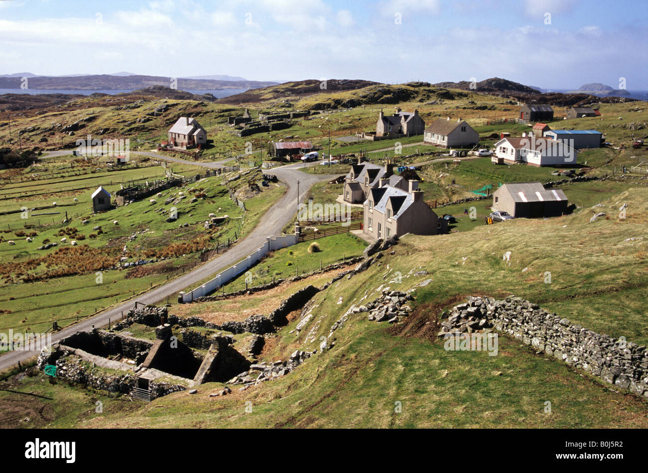 Crofts on the coast at Carloway, Isle of Lewis Stock Photo Alamy