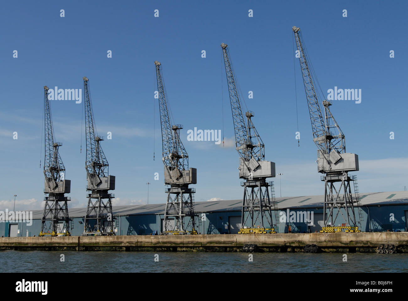 Harbour cranes at Southampton Docks, England Stock Photo Alamy