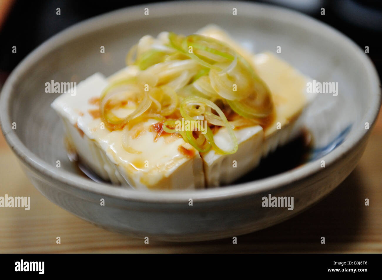 Serving of Japanese tofu in restaurant Stock Photo Alamy