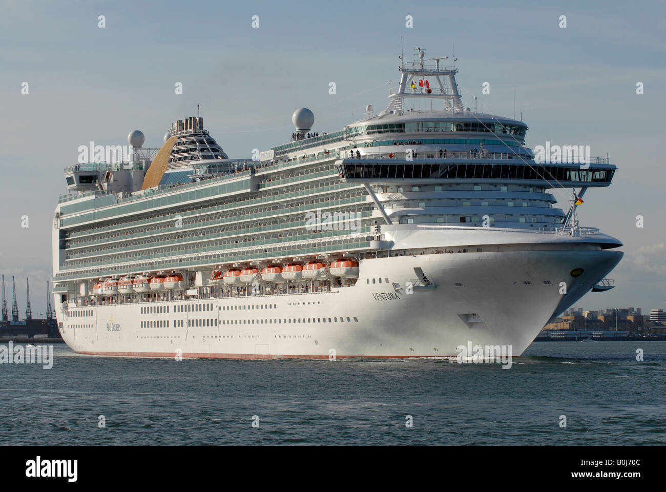 P&O cruise ship 'Ventura' leaving Southampton,England Stock Photo