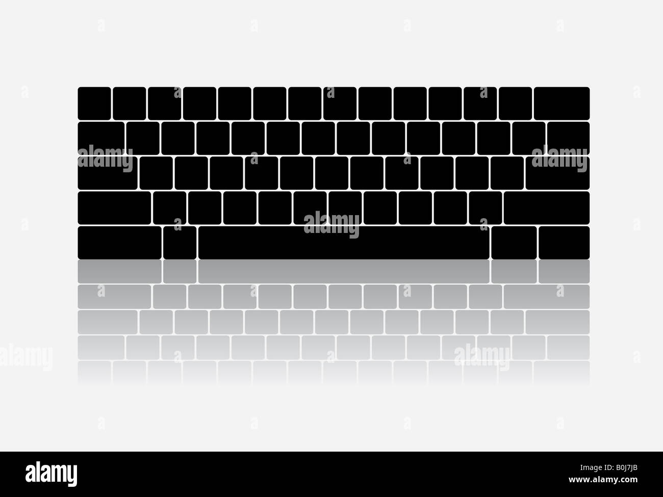 Keyboard illustration reflection on ground Stock Photo