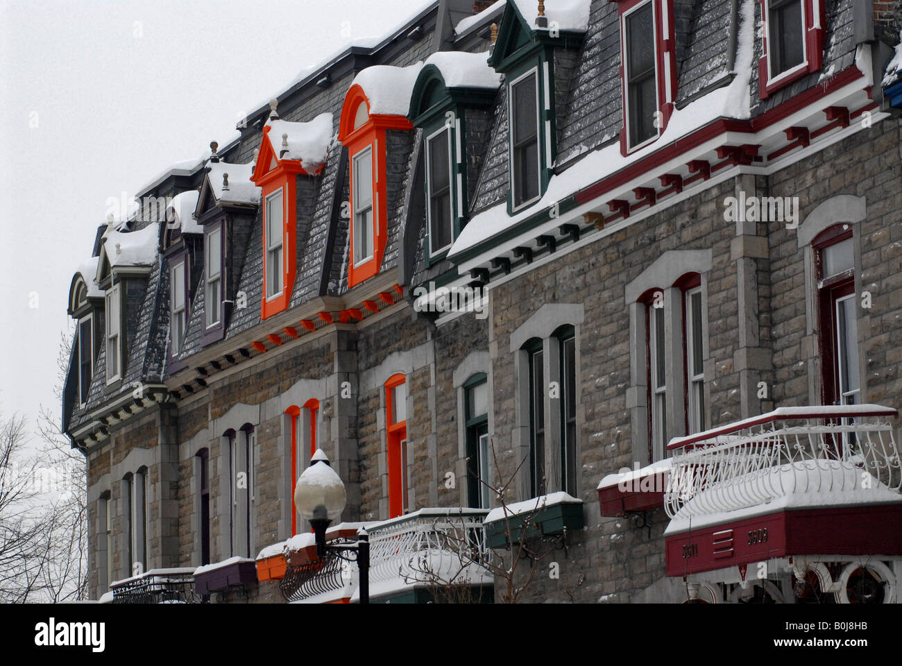 Montreal typical houses Plateau Mont Royal Stock Photo Alamy