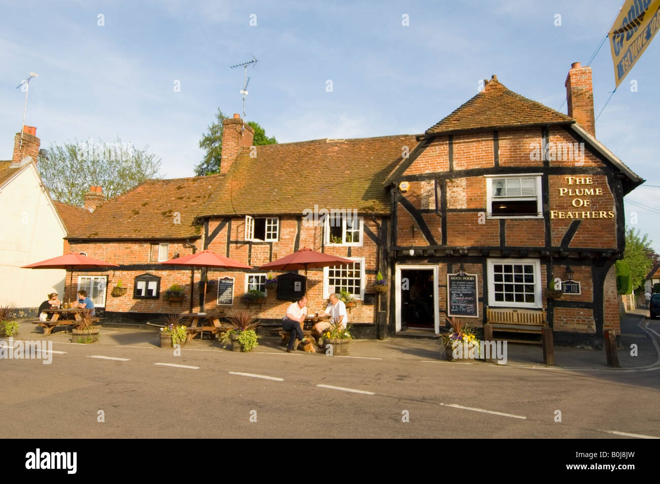 Pub and Restaurant The Plume of Feathers Crondall Surrey UK Stock Photo