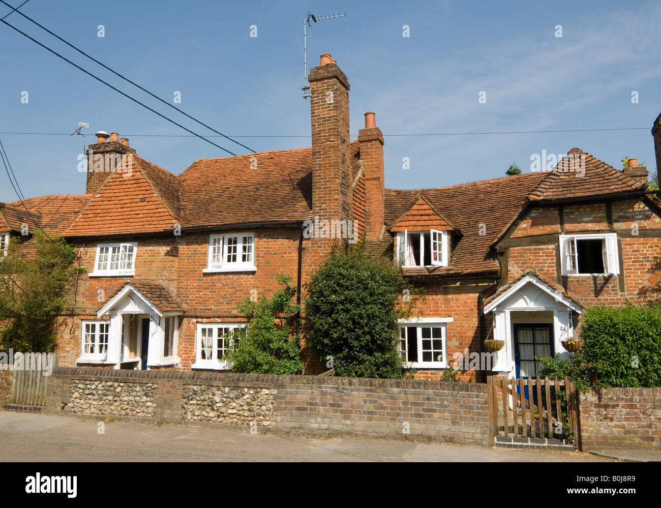 Old Cottages Crondall Surrey UK Stock Photo
