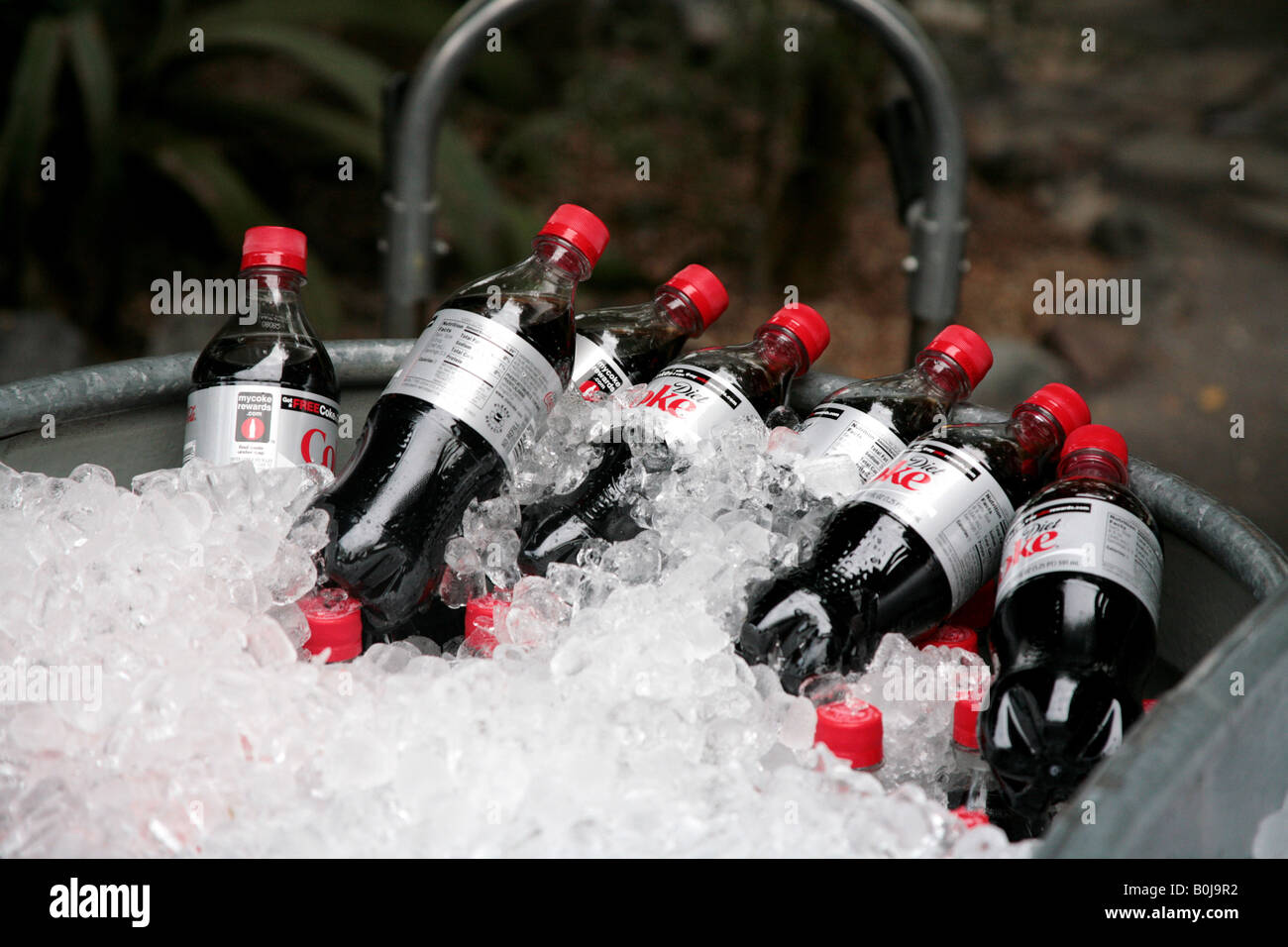 Icy soft drinks on sale at a marketplace For Editorial use Only Stock Photo