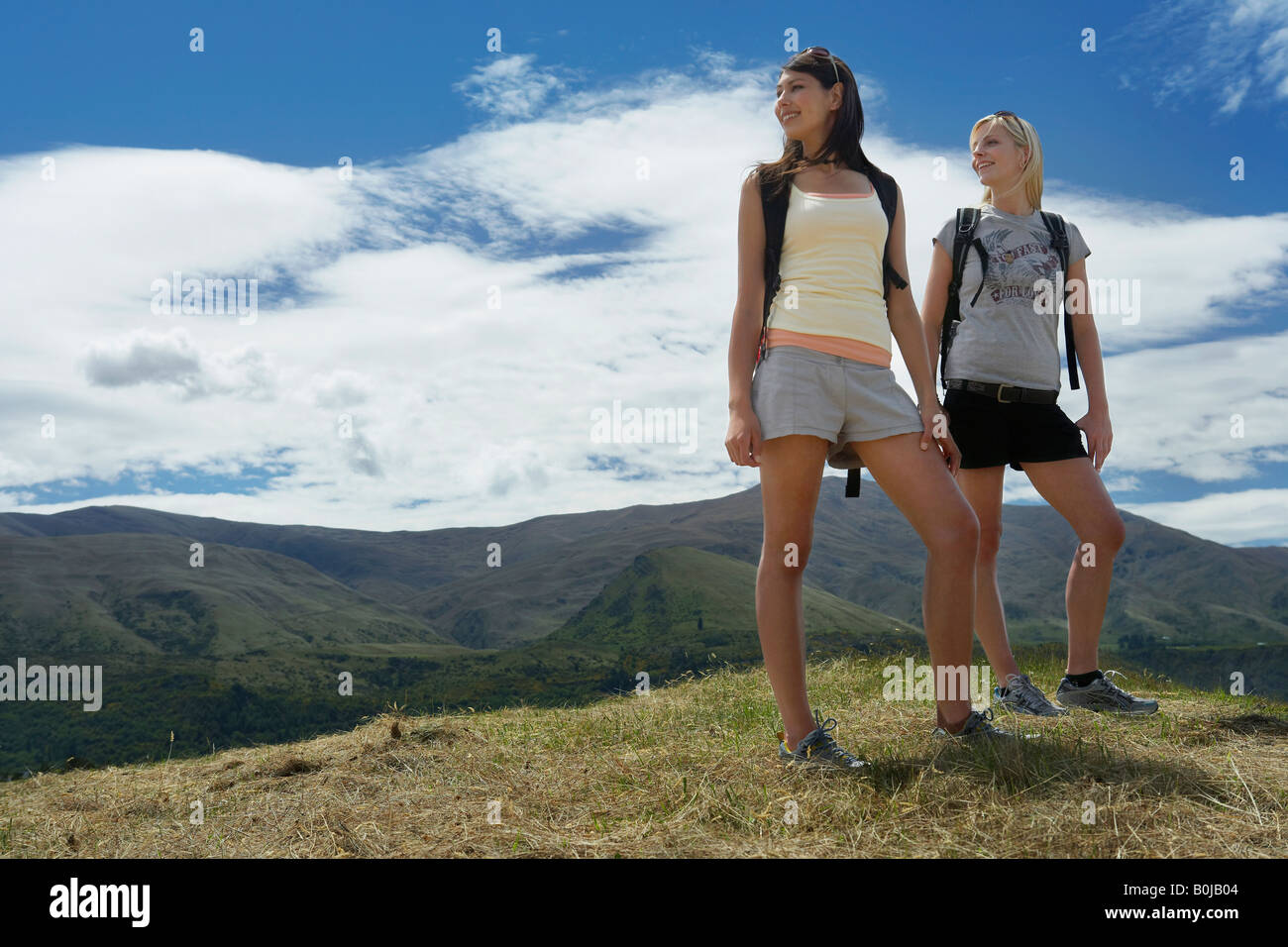 Two women hiking in hills Stock Photo - Alamy