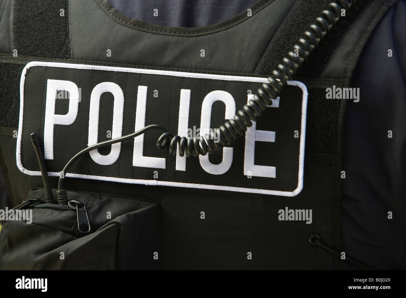 Closeup of police bulletproof vest Stock Photo Alamy