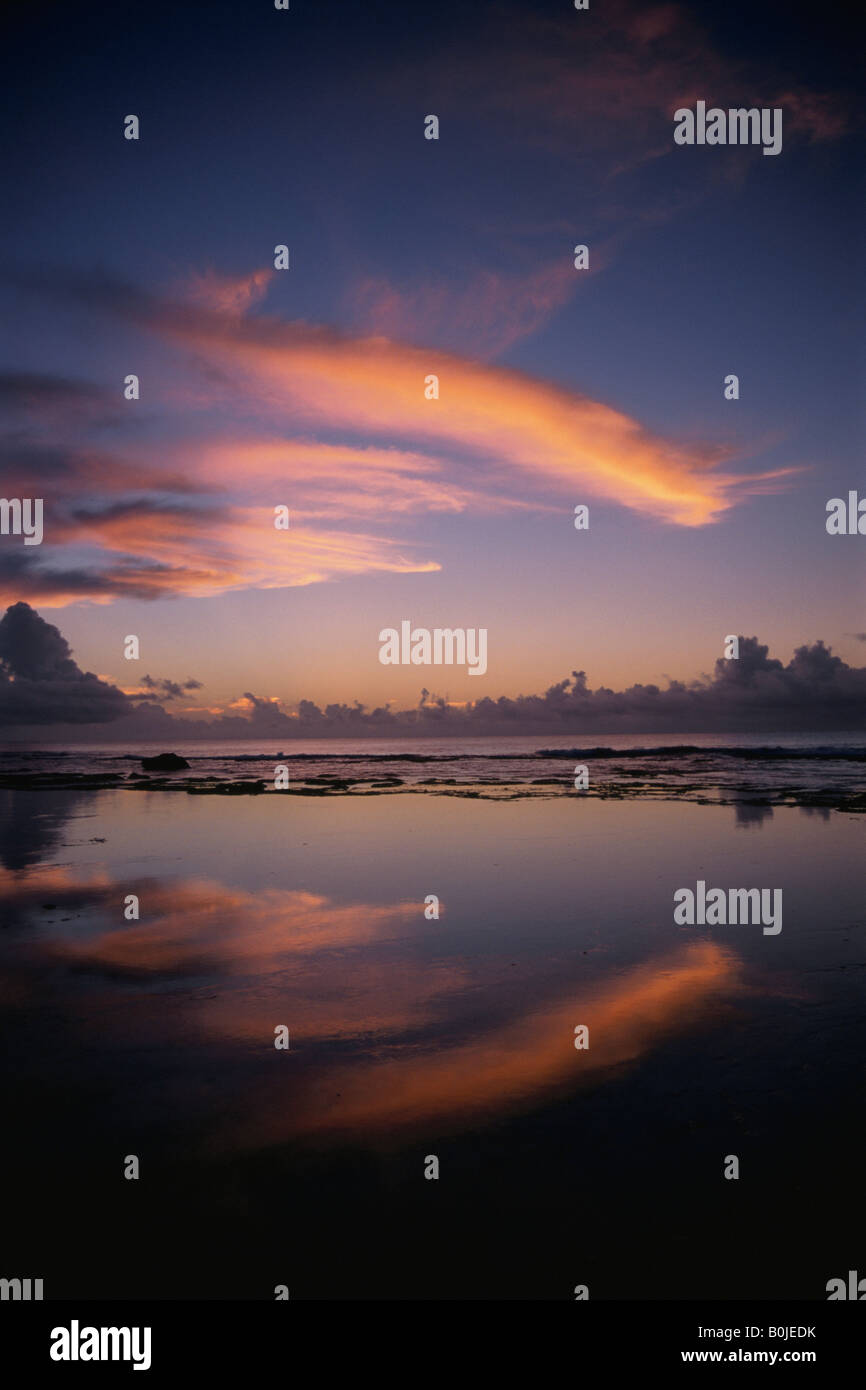 Sunset Reflected In The Sea Stock Photo - Alamy