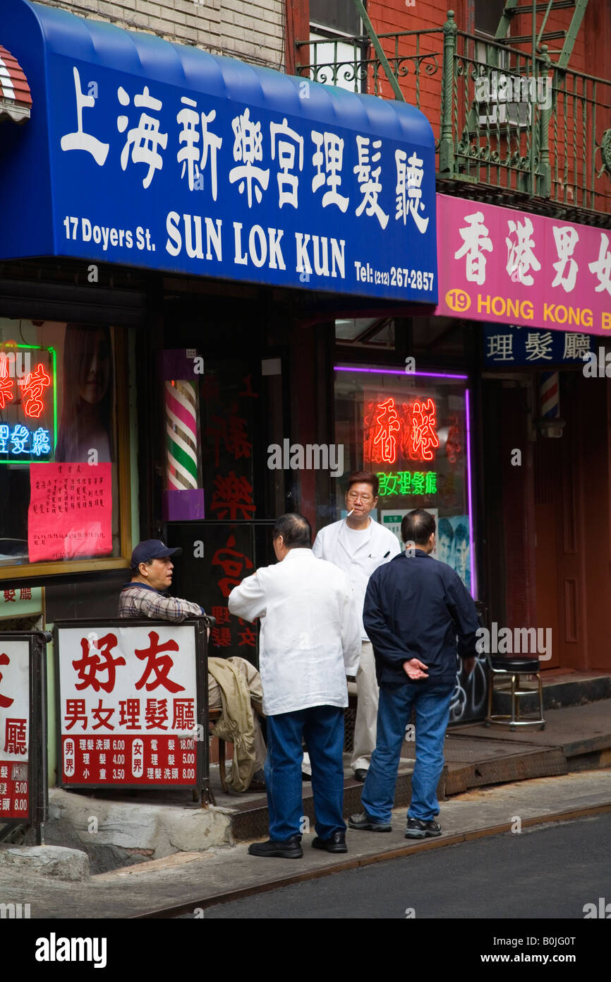 Barber Shop in Chinatown Lower Manhattan New York City New York USA