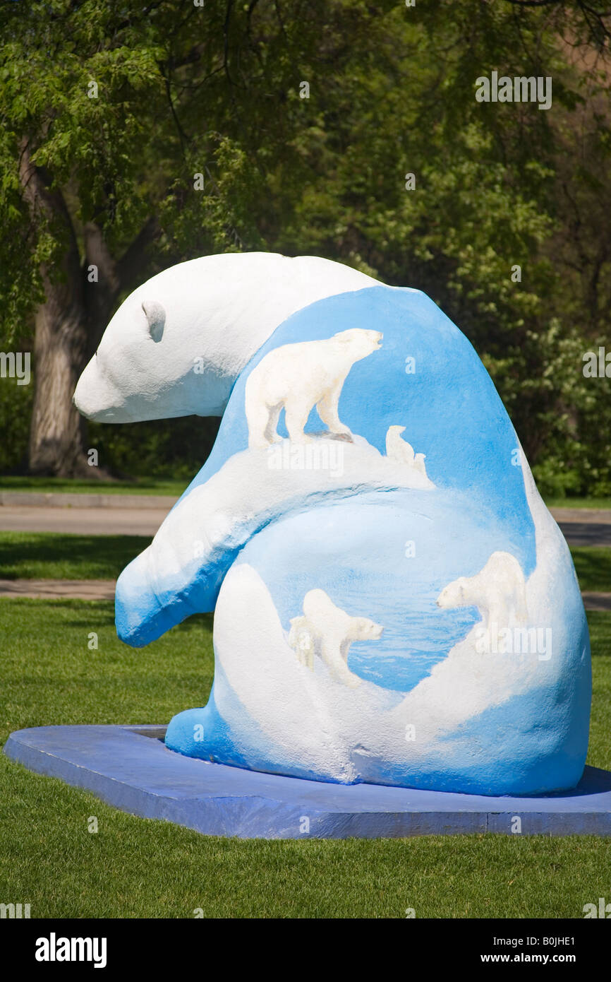 Polar Bear Sculpture by Clarence Tillenius Legislative Grounds Winnipeg
