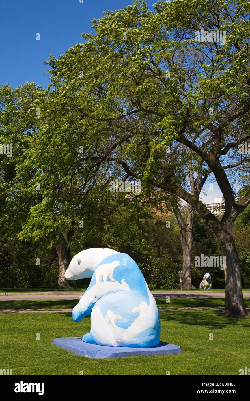 Polar Bear Sculpture by Clarence Tillenius Legislative Grounds Winnipeg