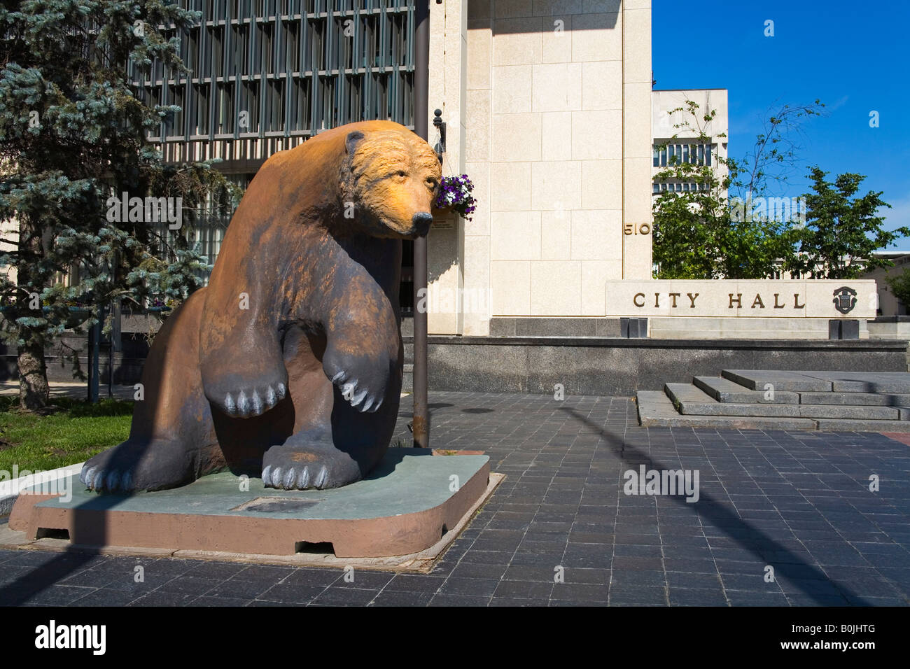 Polar Bear Sculpture by Clarence Tillenius City Hall Winnipeg Manitoba