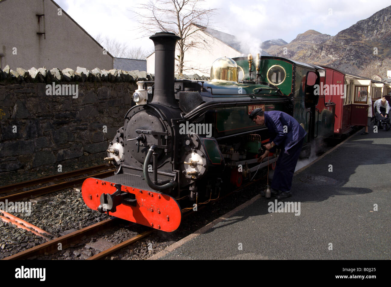 Steam engine on the Ffestiniog Railway at Blaenau