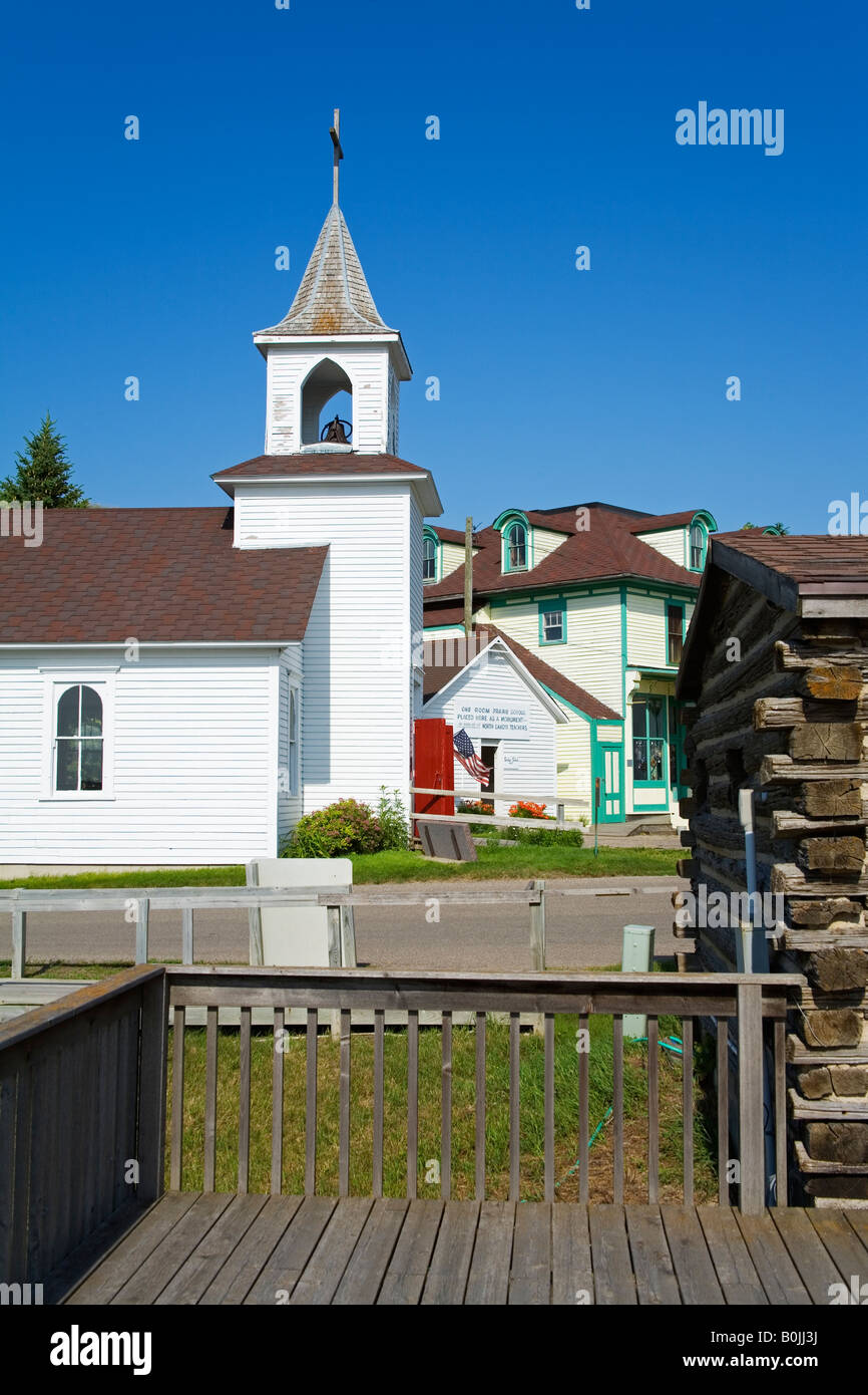 Pioneer Church in Frontier Village Jamestown North Dakota USA Stock