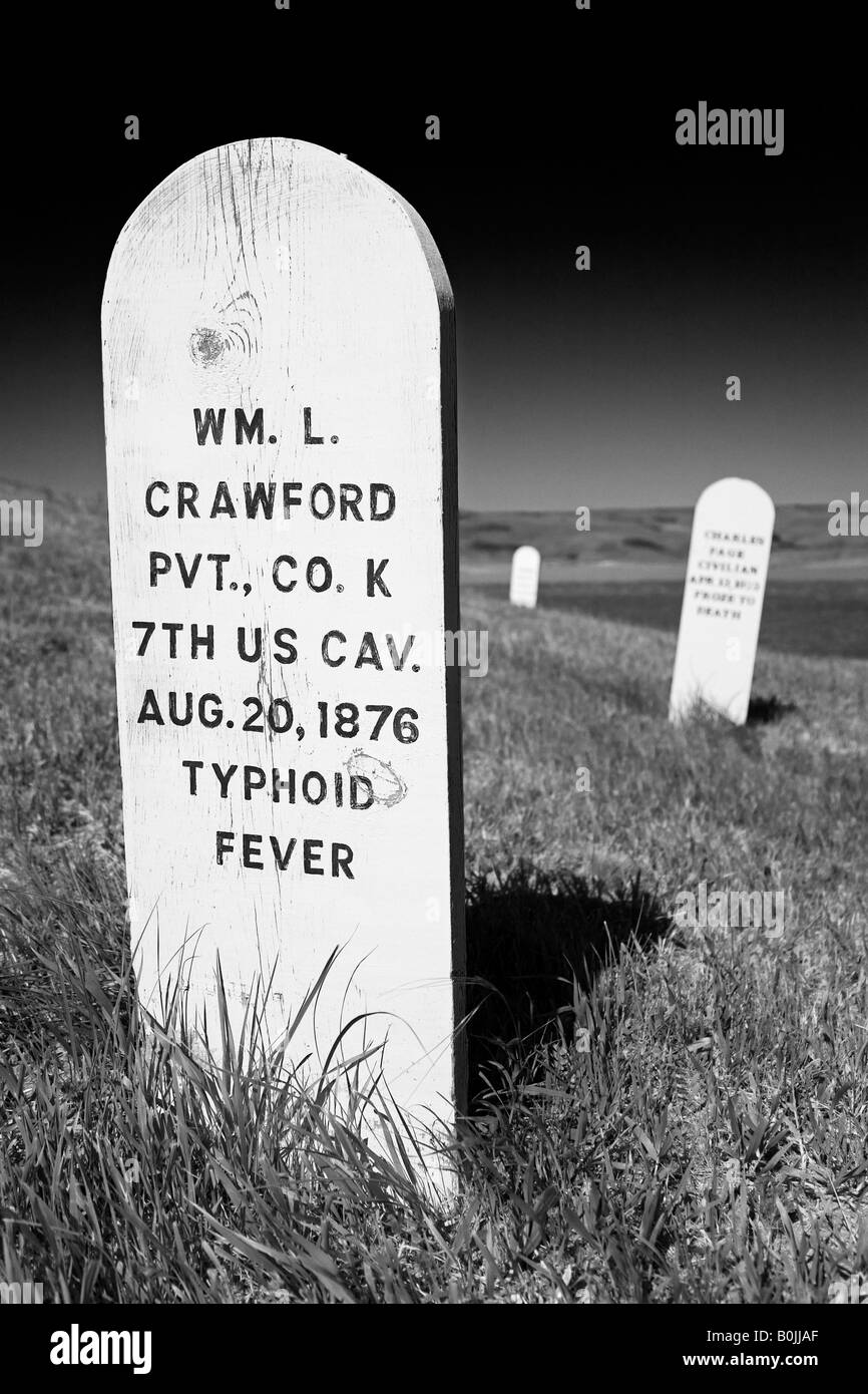 Post Cemetery in Fort Lincoln State Park Mandan North Dakota USA Stock