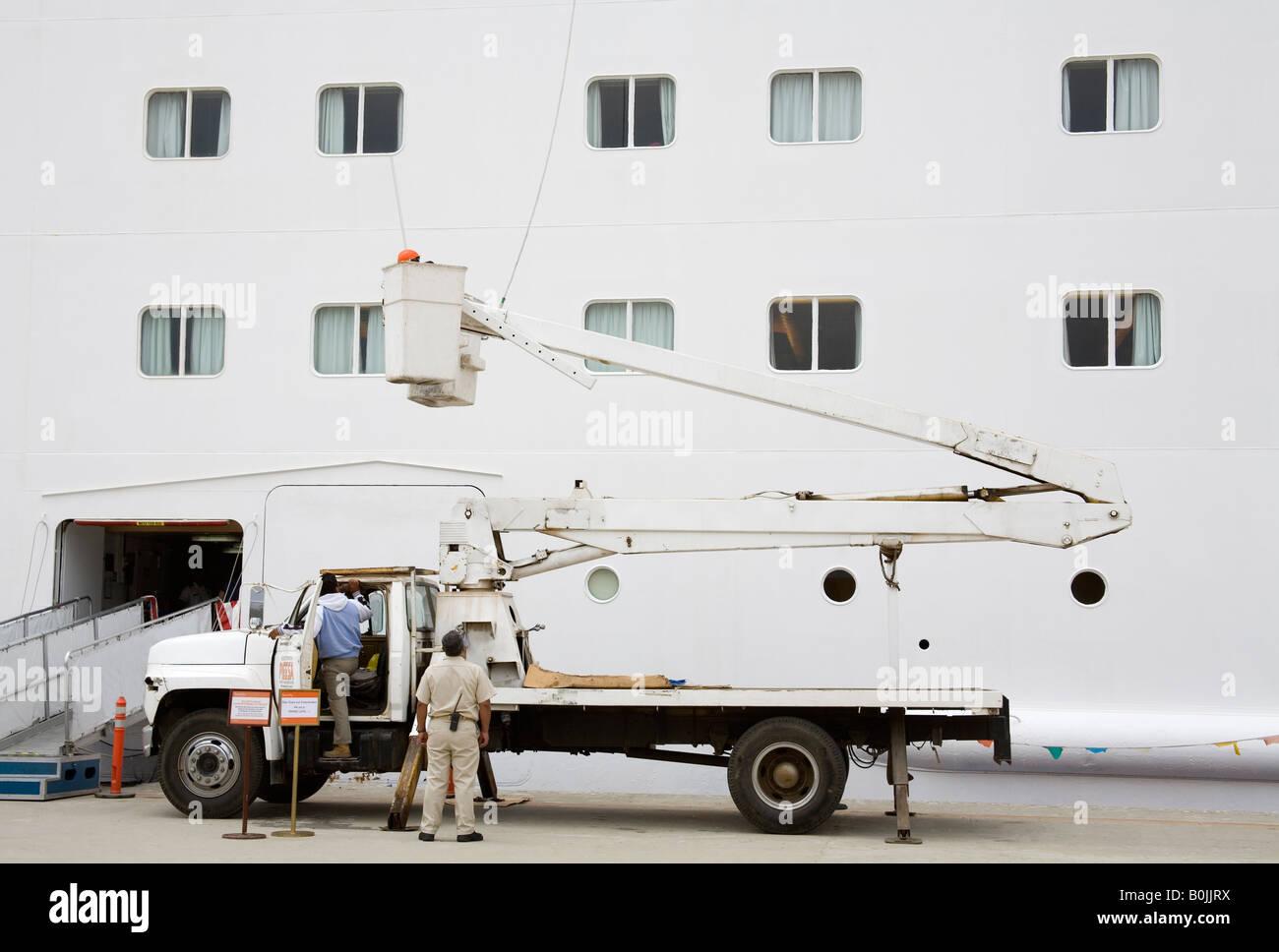 Cruise ship repairs Port of Ensenada Baja California Mexico Stock Photo