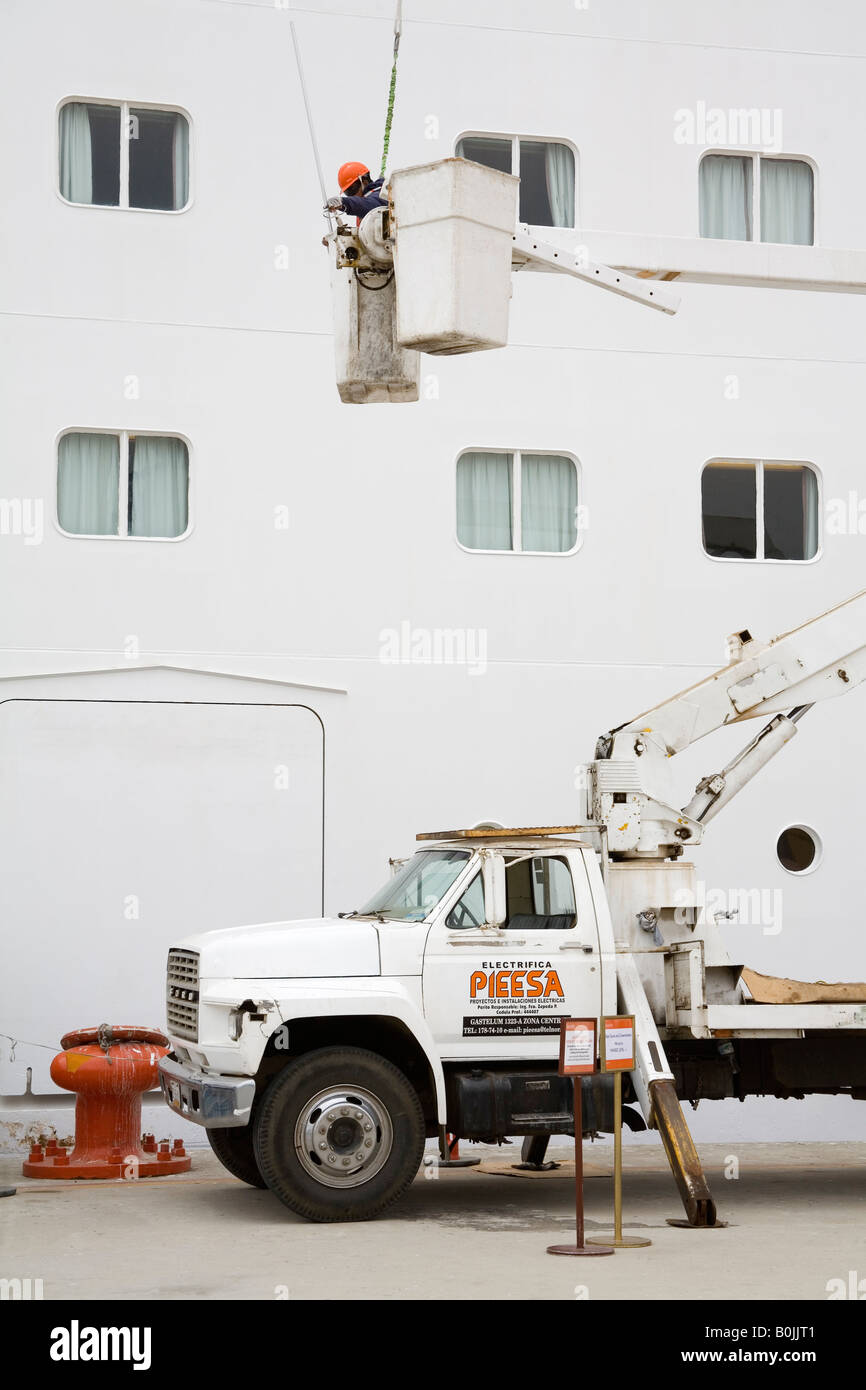 Cruise ship repairs Port of Ensenada Baja California Mexico Stock Photo