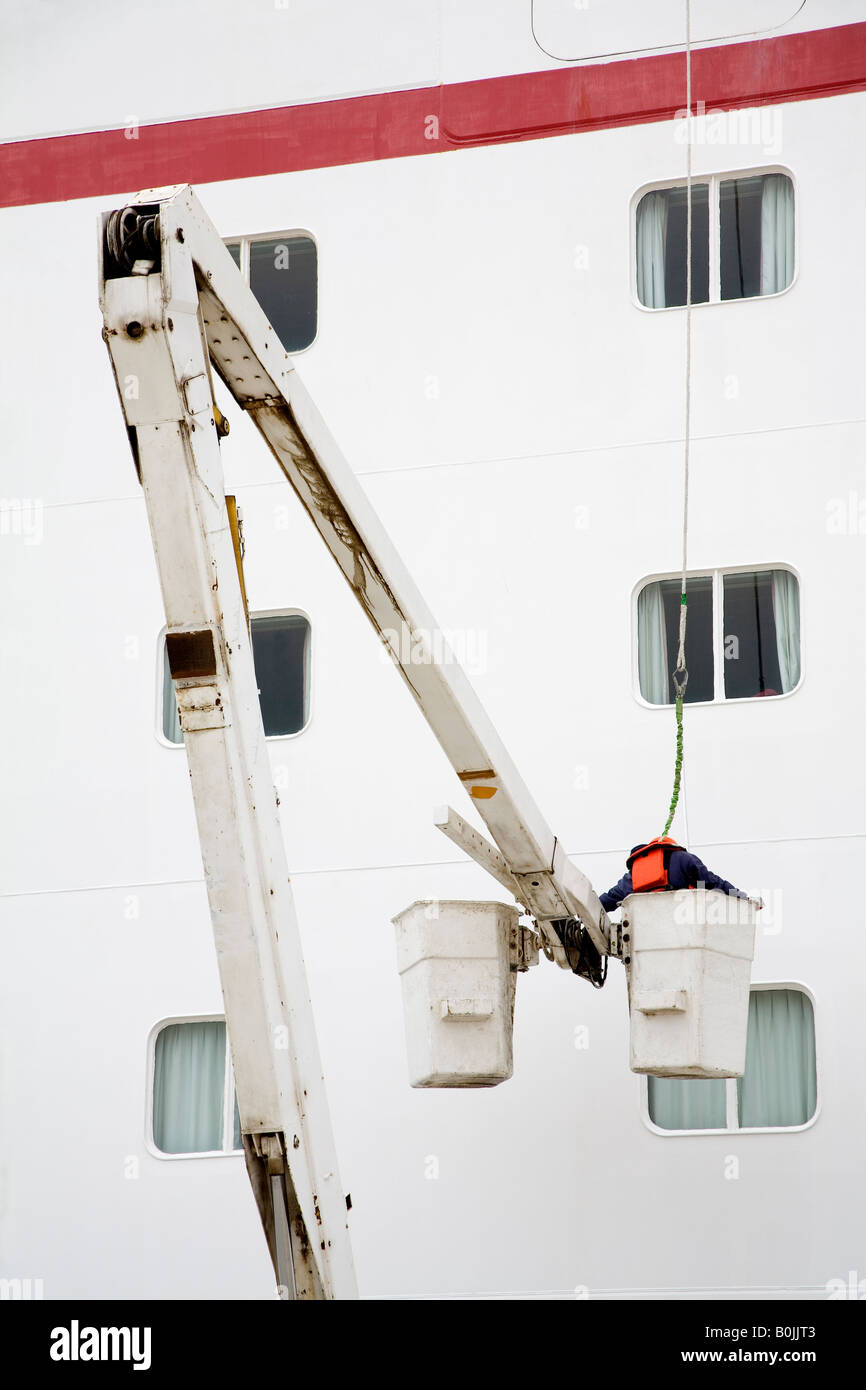 Cruise ship repairs Port of Ensenada Baja California Mexico Stock Photo