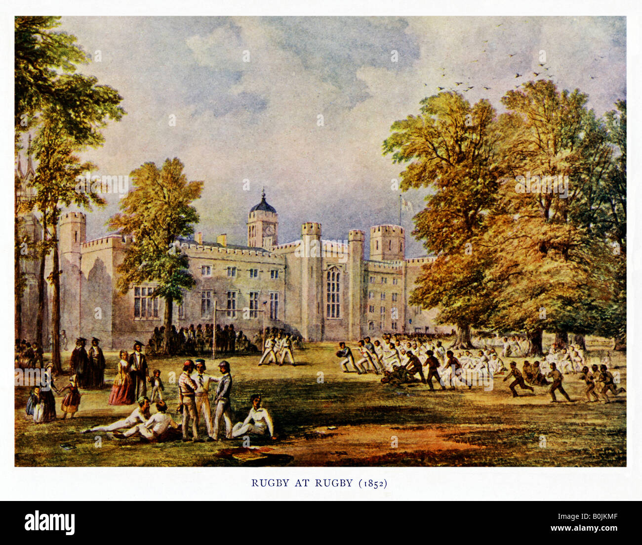 Rugby At Rugby 1852 painting of a very early match on the Close at the ...