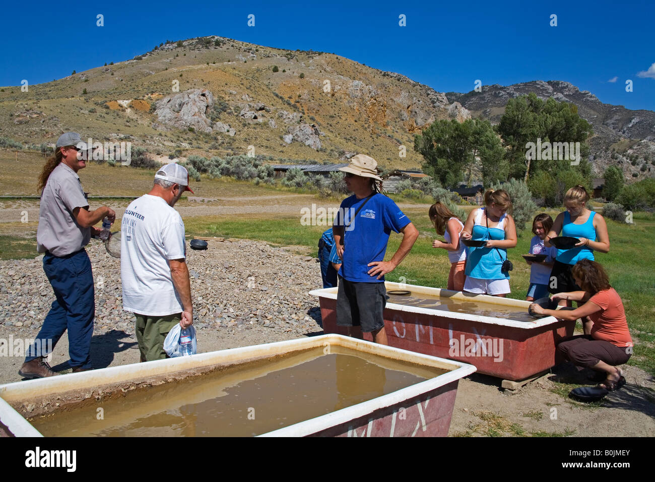 Gold Panning Bannack State Park Ghost Town Dillon Montana USA Stock