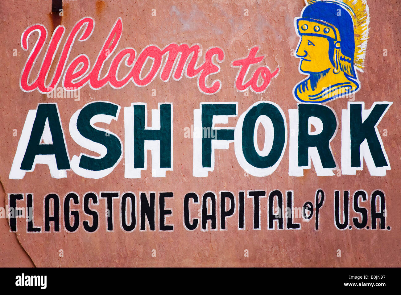 Welcome Sign Historic Route 66 Ash Fork Arizona USA Stock Photo - Alamy
