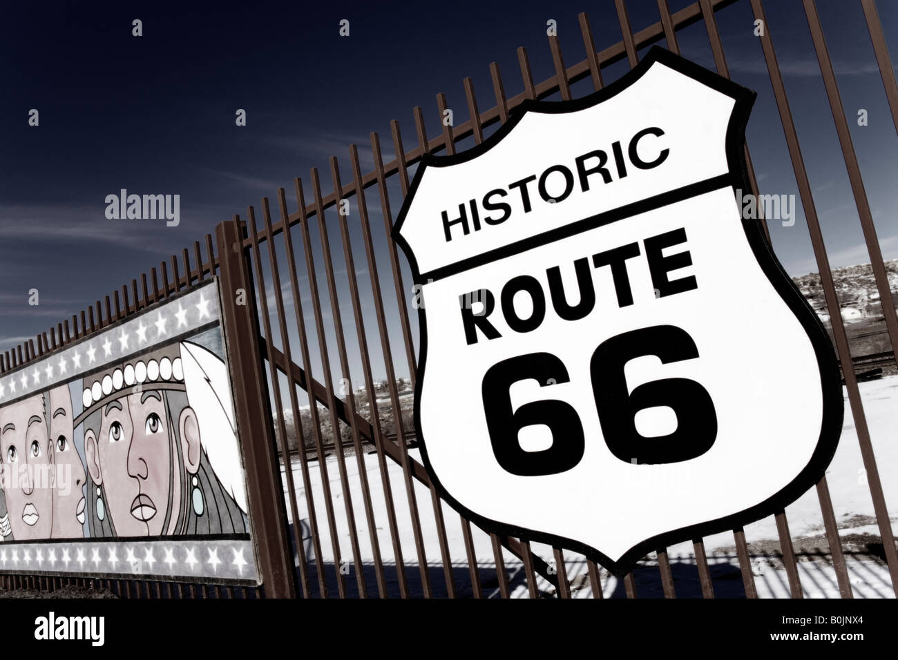 Sign on Historic Route 66 Gallup New Mexico USA Stock Photo Alamy