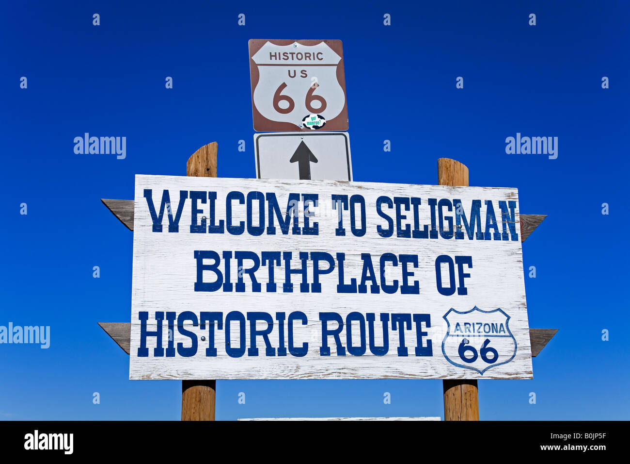 sign Seligman Route 66 Arizona USA Stock Photo Alamy