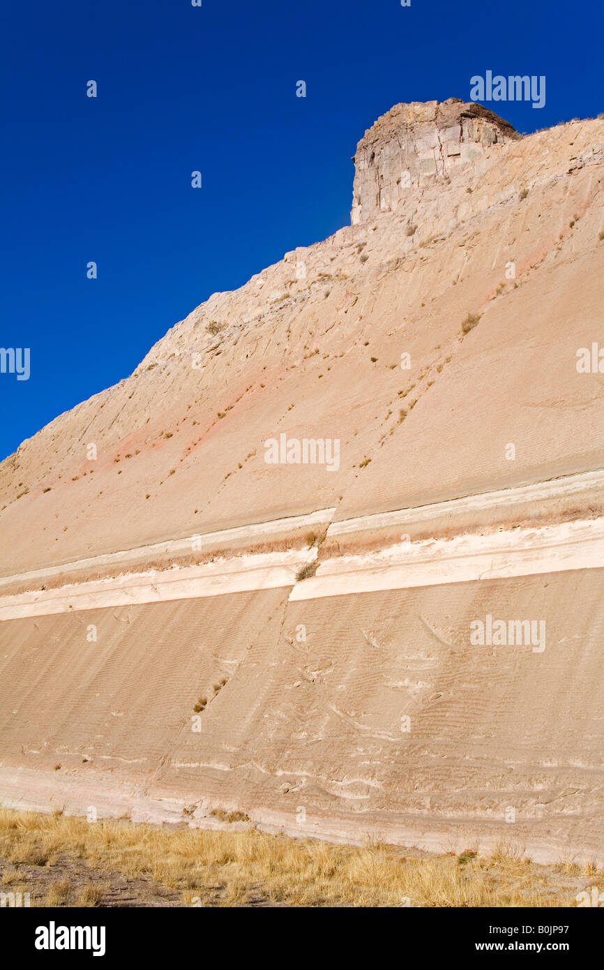 Earthquake Fault Line in roadcut Interstate 40 Kingman Arizona USA