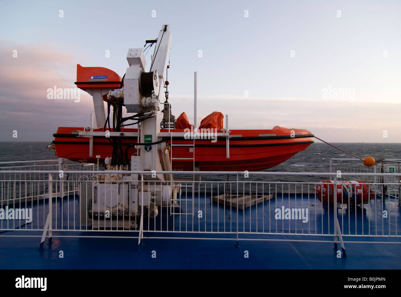 Lifeboat safety equipment onboard TallinkSilja Superfast ferry