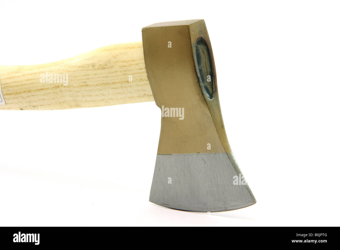 lumberjack tools hand axe isolated on white background Stock Photo