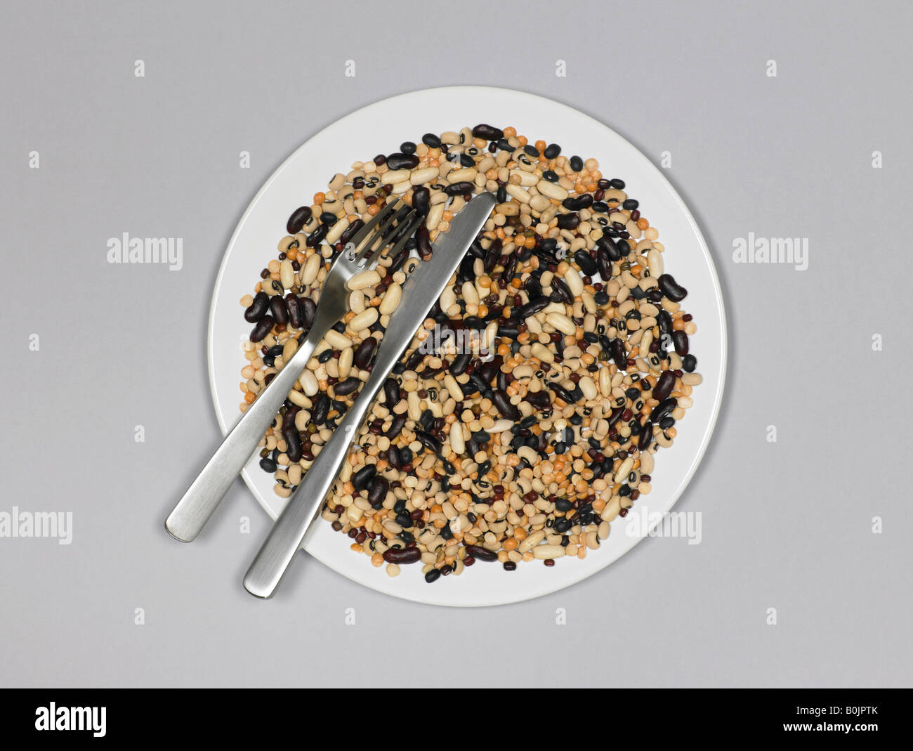 plate of beans Stock Photo