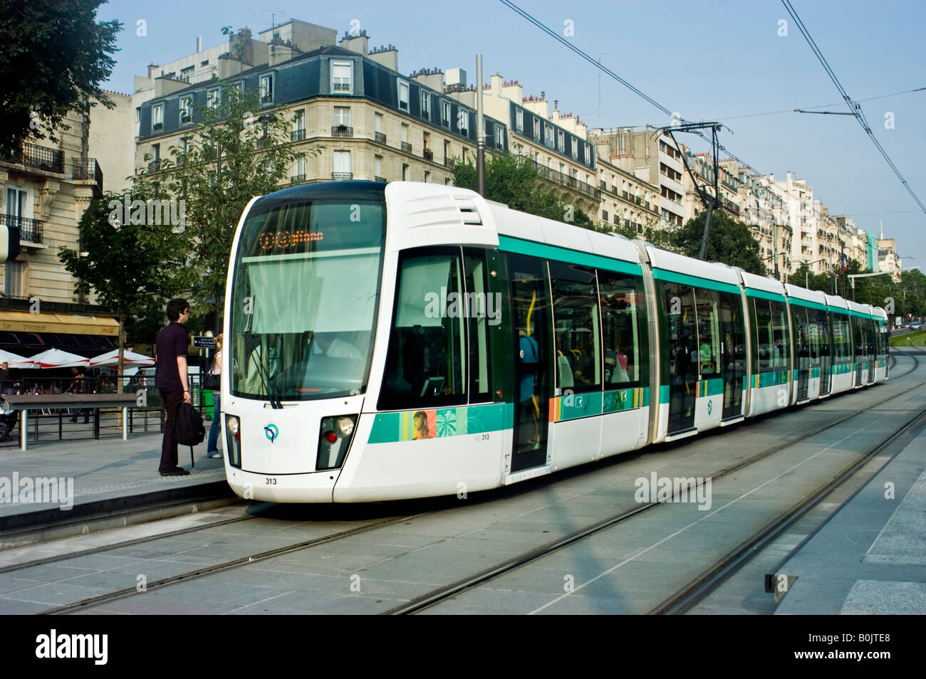 Paris France, Public Transportation, People Getting on T3 Tram "Train