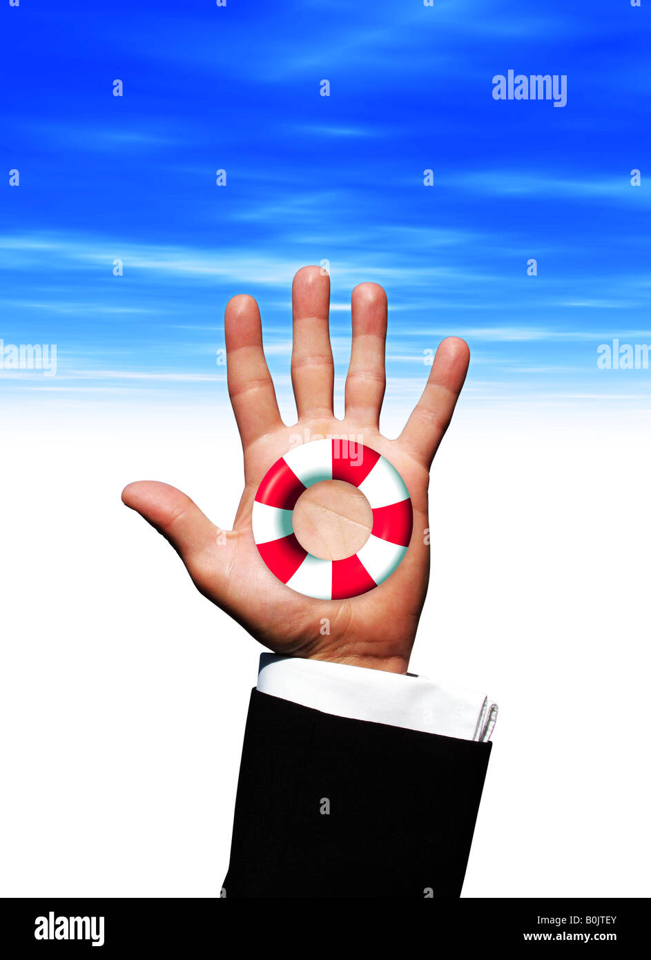 Life aid in hand concept Stock Photo - Alamy