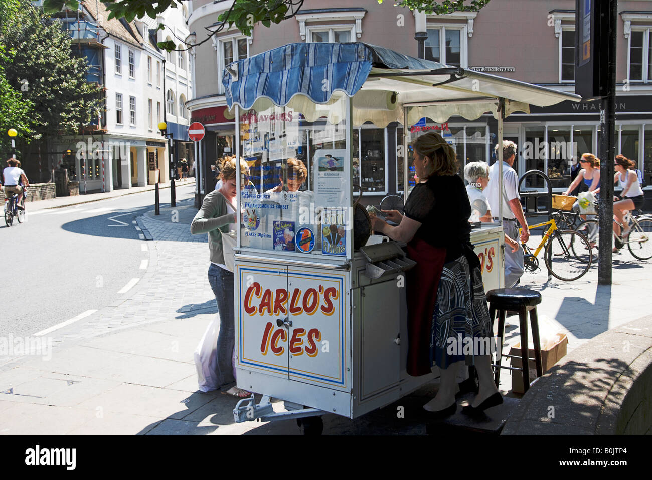 Ices for sale- Cambridge. Stock Photo
