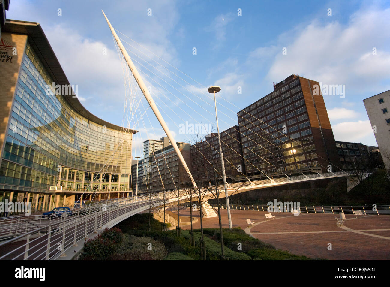 Trinity Bridge over the River Irwell. Manchester, Greater Manchester, United Kingdom. Stock Photo