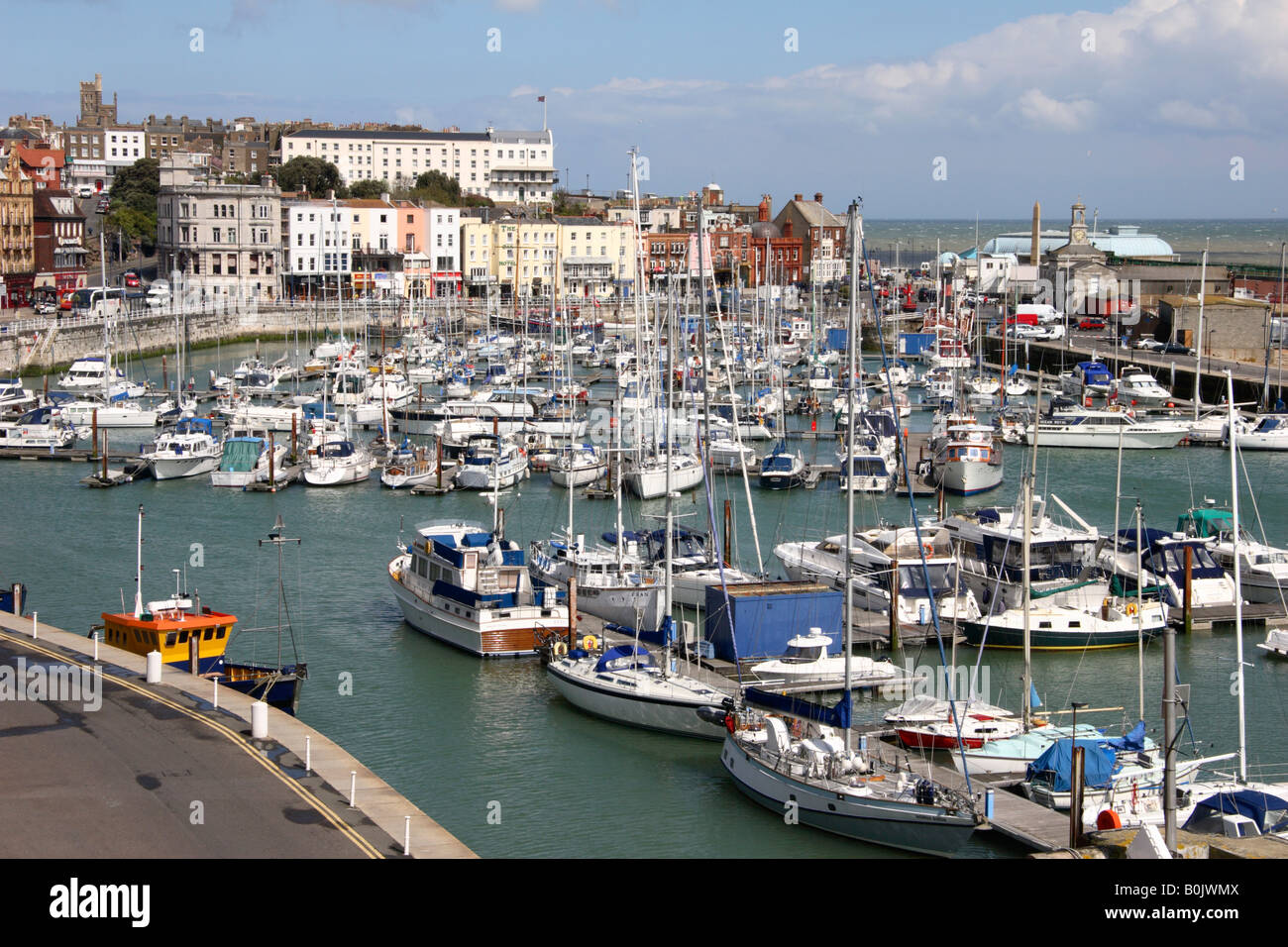 Ramsgate harbour and town seafront. Stock Photo