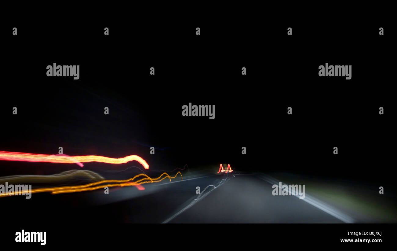 night driving with speeding lights Stock Photo Alamy