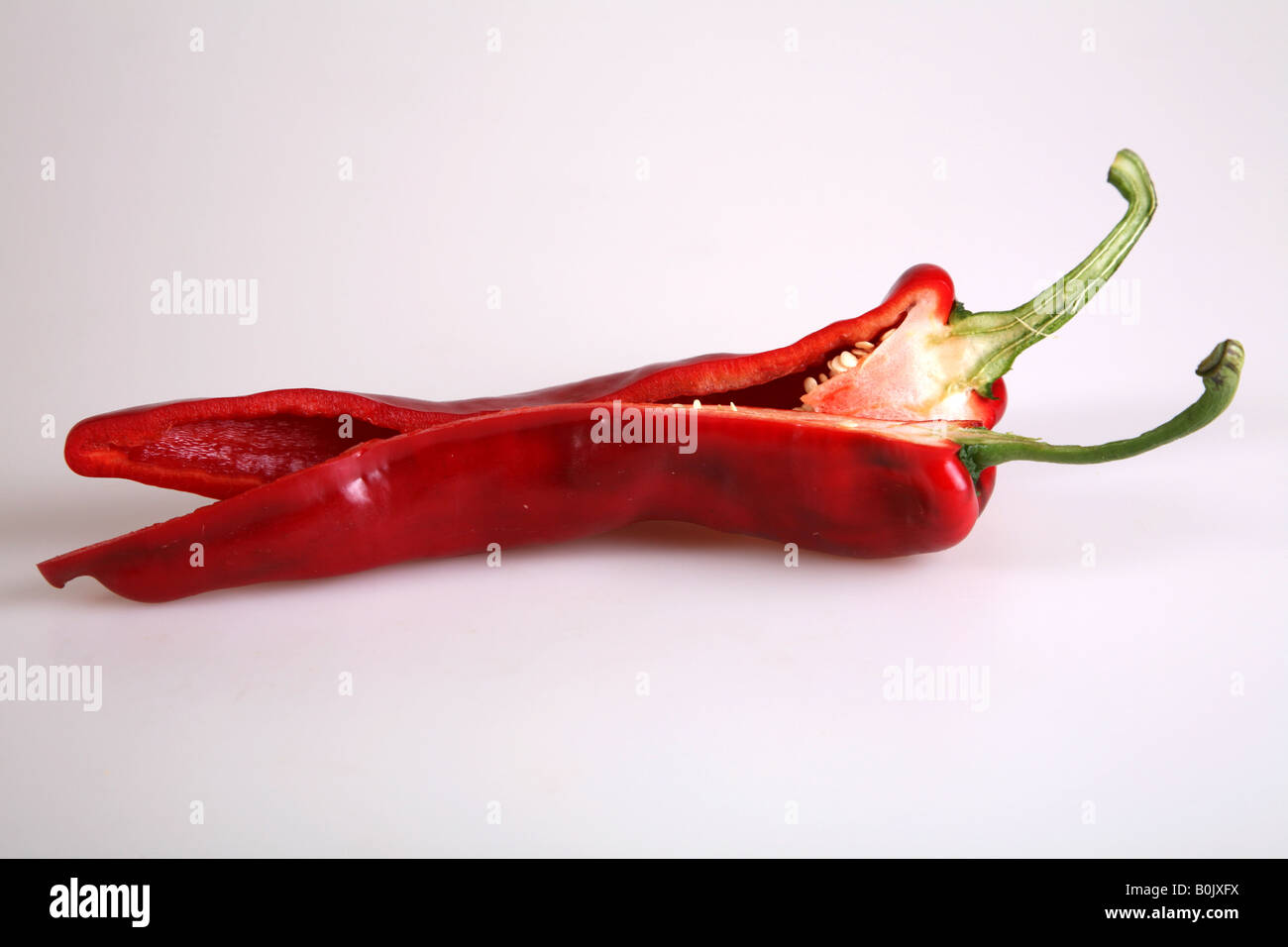 Cut Red Chili Pepper Stock Photo Alamy
