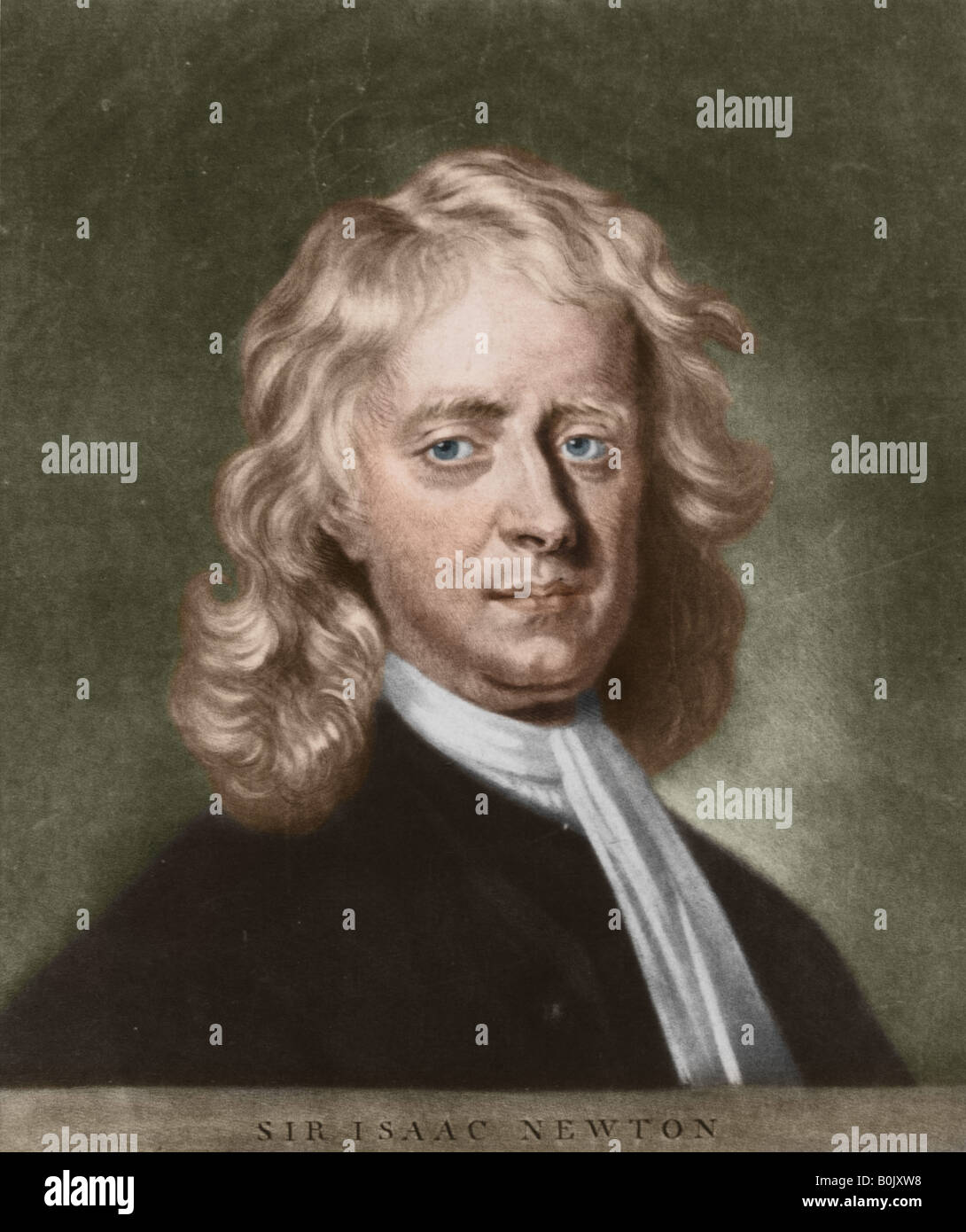 Sir Isaac Newton, 1642 - 1727, English physicist, mathematician and alchemist. Stock Photo