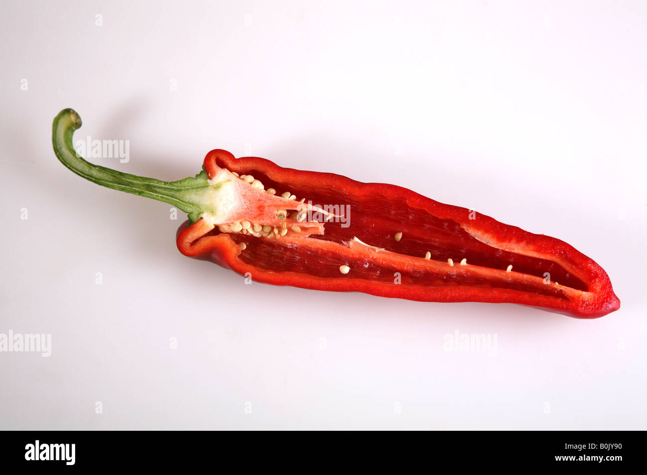 Cut Red Chili Pepper Stock Photo Alamy