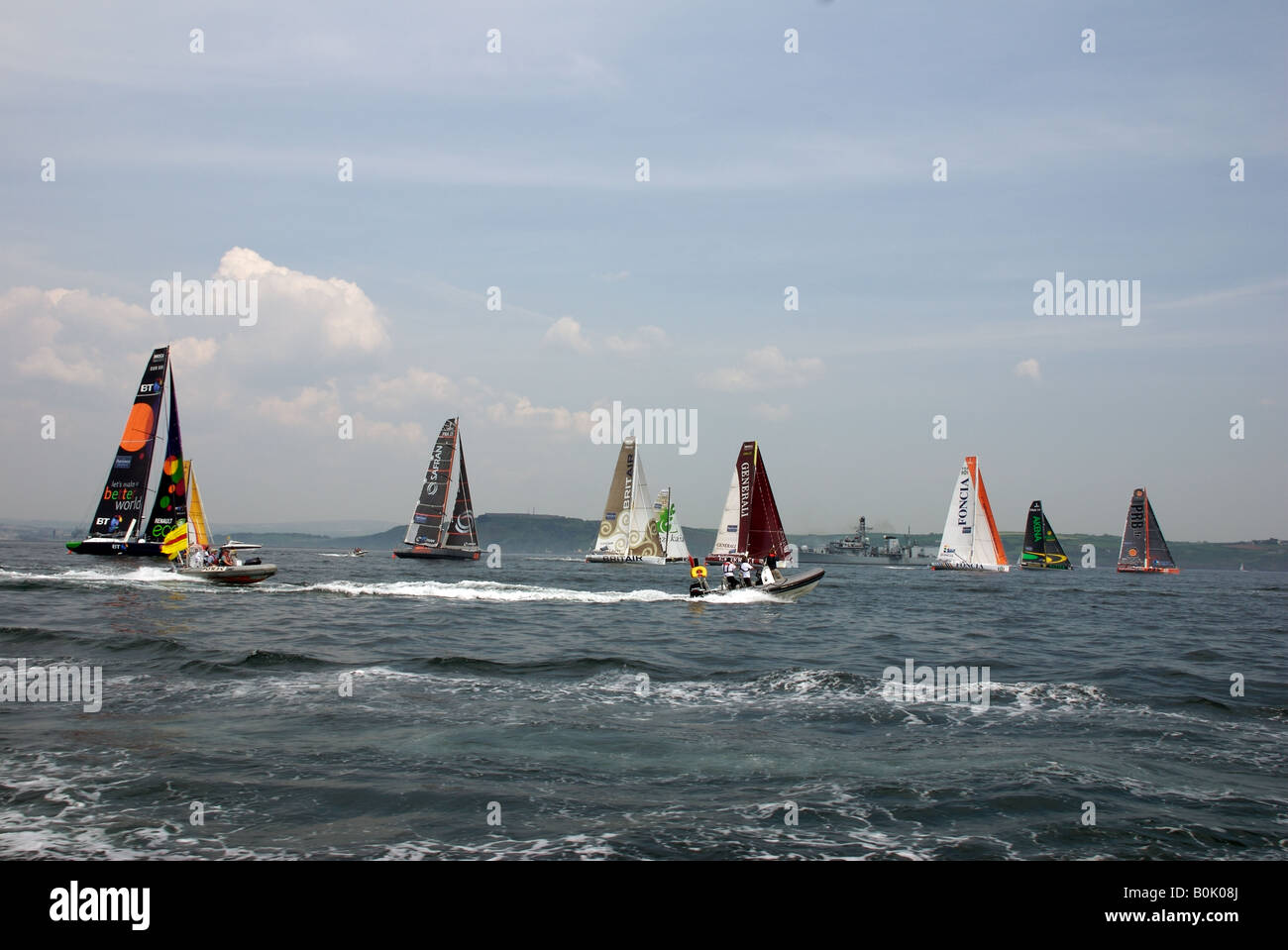 The competitors set off from the start line of the Artemis Transat 2008 ...