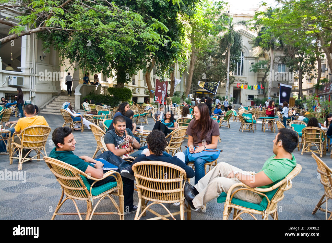 Students relaxing american university in cairo egypt stock photo alamy