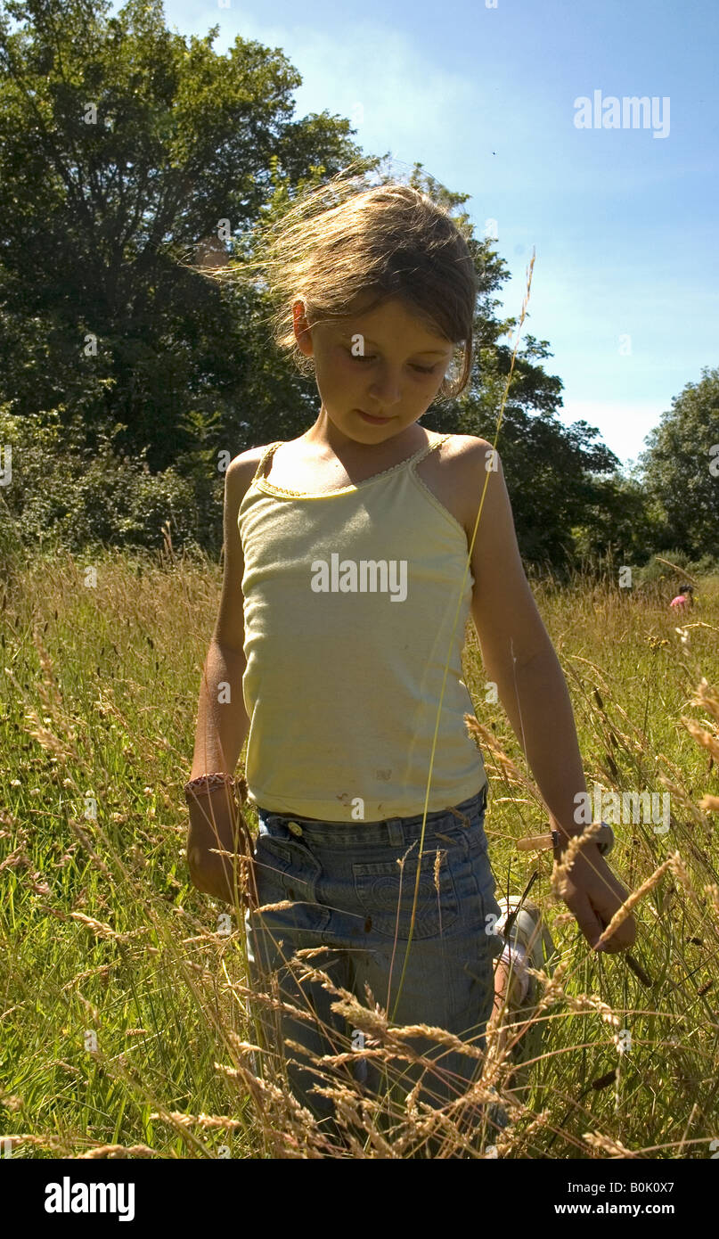 Nine year old girl walking hi-res stock photography and images - Alamy