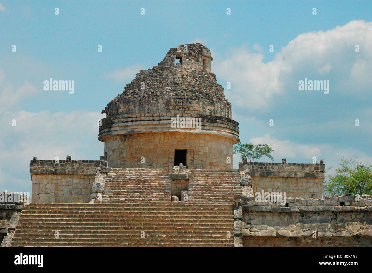 Astronomical observatory Ancient City of Chichen Itza Yucatan Peninsula Mayan Riviera Wonder Marvel of the World UNESCO Stock Photo